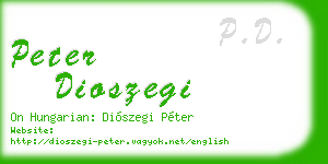 peter dioszegi business card